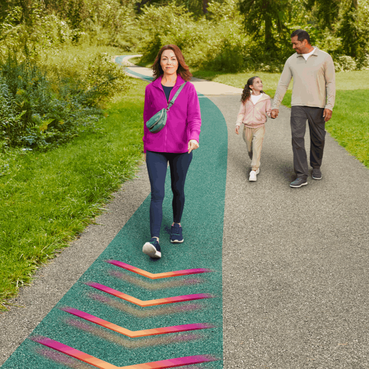 Family walks forward together