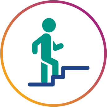 Stair climbing icon